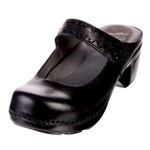 Dansko Solitare Leather Open Back Mary Jane Clogs Size 41